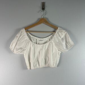 Reformation White Organic Cotton Crop Top - Size 4 / Small